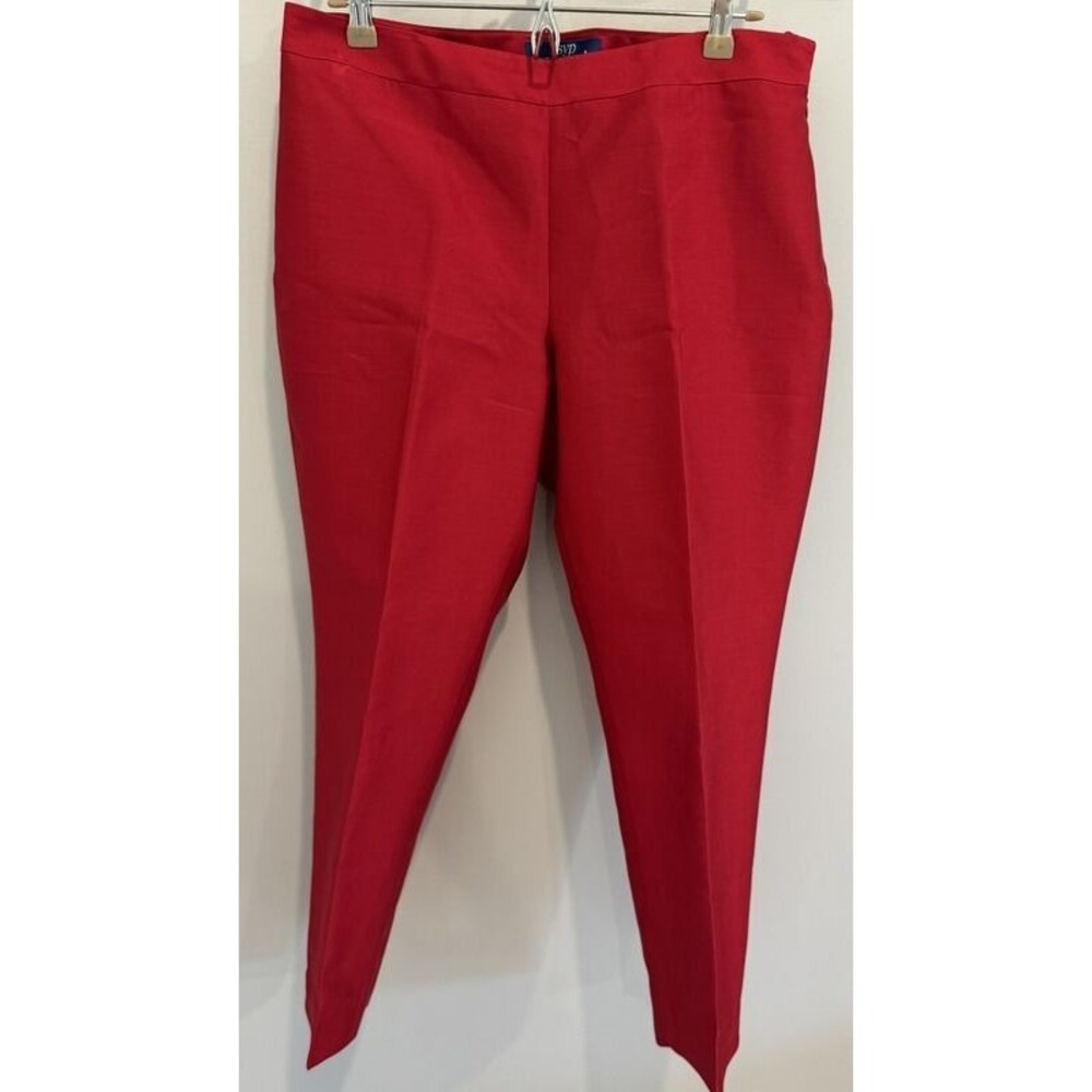 RSVP by Talbots Silk Blend Cherry Red Pants Side Zipper Ankle New Size 12p